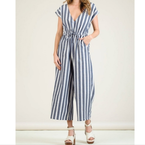 NWT Lucca Striped Linen Jumpsuit - Picture 4 of 5